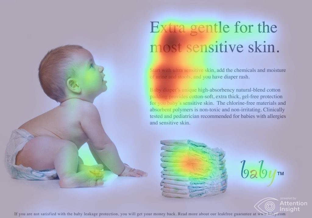 Es la IA el futuro del Eyetracking y la investigación de Mercado con Neuromarketing? 8 heatmap babysideclean